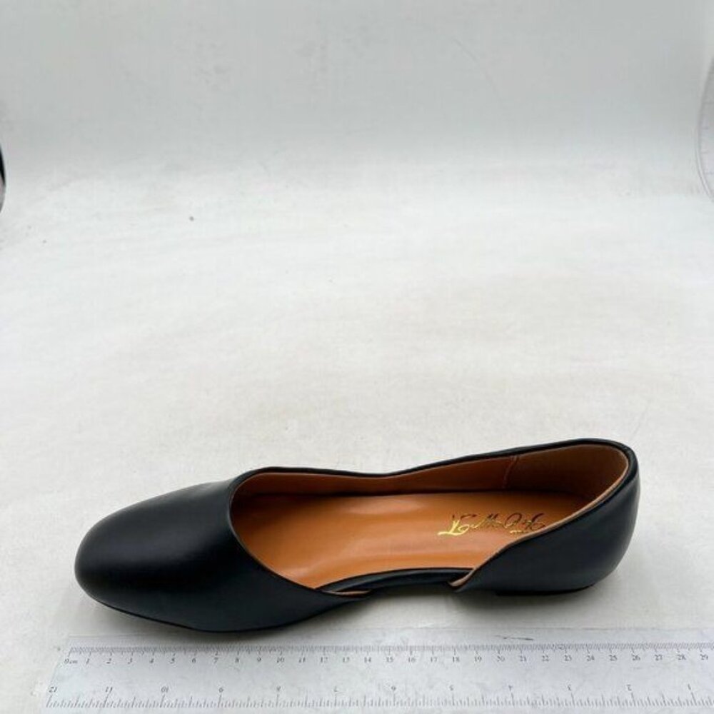 Women's D'Orsay Flat Shoe Round Toe Black Shoes